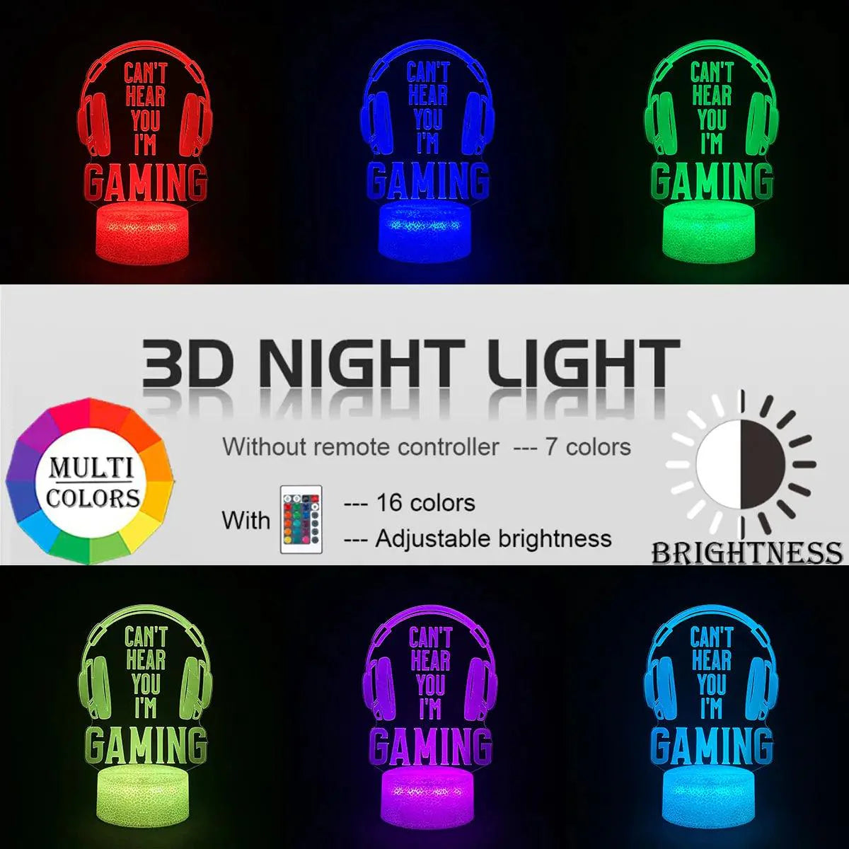 3D LED RGB Gamer Light