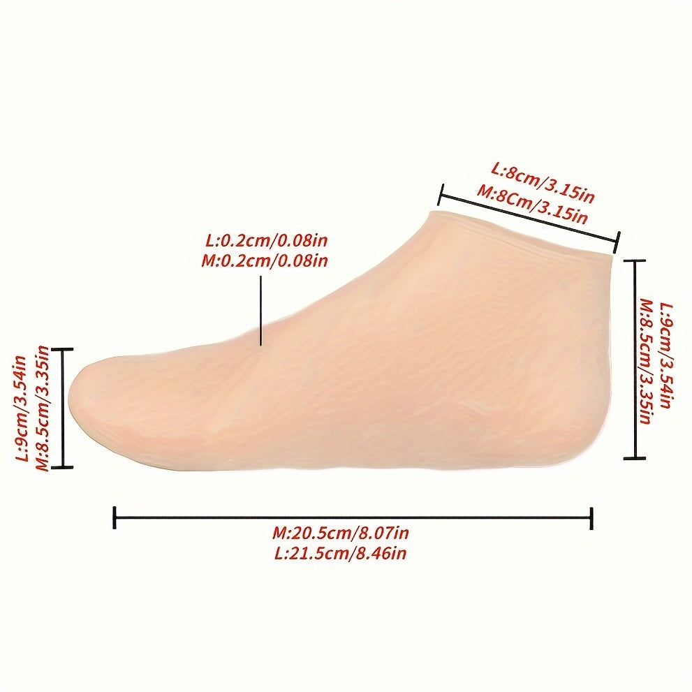 1 par de calcetines hidratantes de gel de silicona ultrasuave: hidratan y nutren los pies secos, los talones agrietados y la piel áspera con comodidad sin aceite y con aloe vera. Perfectos para pedicura y uso diario.