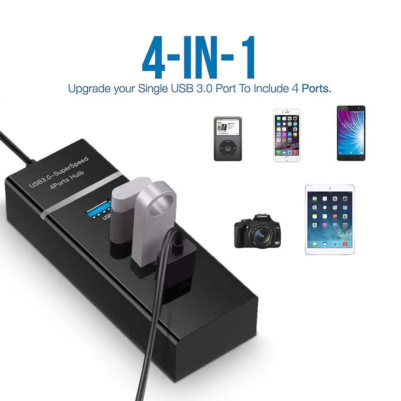4 In 1 2.0 3.0 USB HUB Splitter High Speed Multi Splitter USB Adapter Expander Cable For Desktop PC Laptop Adapter USB HUB - Lootquake