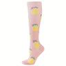1 Pair of Stylish Striped Compression Socks for Women - Breathable, Comfortable, and Protective Ankle and Calf Support for All-Season Wear - Hand Wash Only, Nylon Blend Knit Fabric
