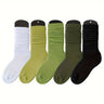 Conjunto de 3 pares de calcetines de media pantorrilla modernos para mujer, de punto liso, suaves y transpirables, tallas grandes (0XL-2XL).