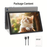 Tablette Android 12 10 pouces : processeur quad-core, 32 Go de stockage ROM (extensible jusqu'à 1 To), 2 Go de RAM, écran IPS HD 1280 x 800, appareil photo 2 MP + 2 MP, batterie 6 000 mAh, double caméra HD, Wi-Fi 6