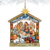 Miracle Nativity Holy Family Wooden Ornaments by G. DeBrekht - Nativity Holiday Decor - 8114031