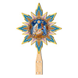 Nativity-themed Tree Topper Wooden Decor - Nativity Holiday Decor - Christmas Tree Topper