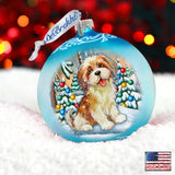 My Puppy Little Friend Ball Glass Ornament by G. DeBrekht - Christmas Decor - 73324