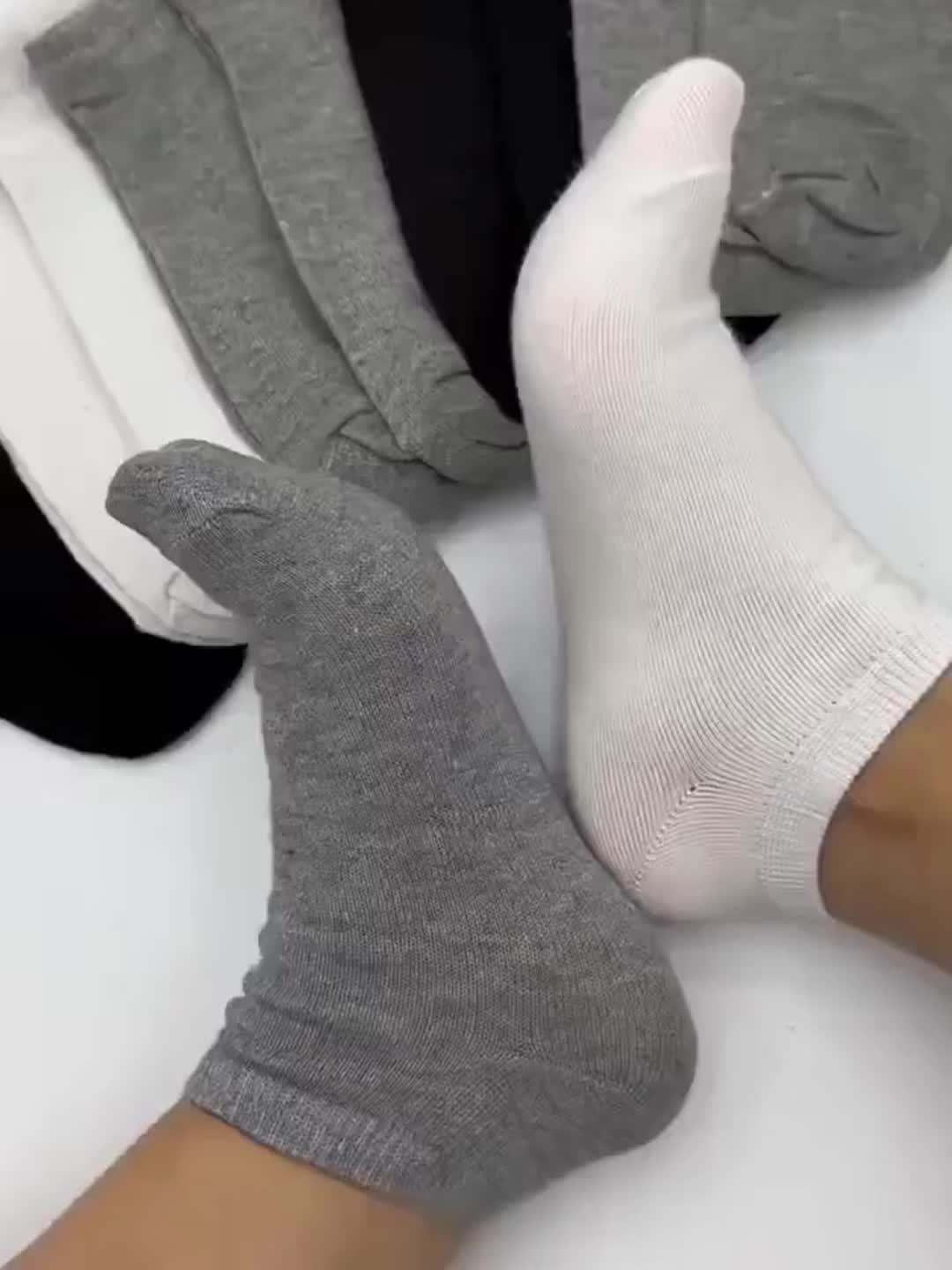 5/10/12 pares de calcetines tobilleros lisos para hombre, cómodos, transpirables, suaves y absorbentes del sudor, ideales para exteriores.