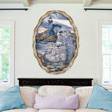 Faro de nutria Starlight, colgador de pared de J. Bergsma - Decoración costera de vida marina - 8591572W-JB