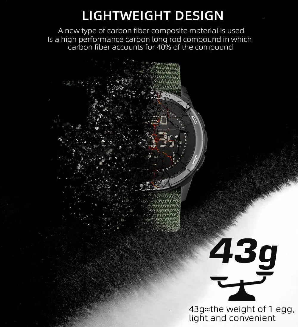 Outdoor Smart Watch with Pedometer and Compass, AMOLED Screen, Waterproof - Lootquake