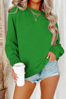 Solid Color Crew Neck Coat Long Sleeve Hoodie - Lootquake