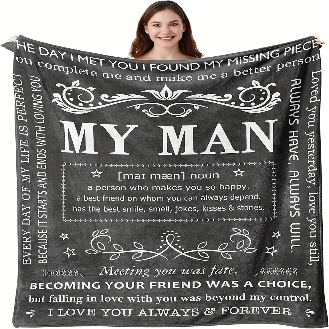1pc Gifts Blanket For Him, Husband Boyfriend Gifts Blanket, Birthday Gift Ideas For Boyfriend, I Love You Gifts For Him Perfect For Birthday, Anniversary, Christmas, Valentine's Day, Soft And Comfortable Throw Blanket