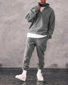 Casual Stand Collar Thickened Long-sleeved T-shirt Loose-fitting  Pullover Men's Suit - Lootquake
