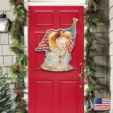 Ángel de la Libertad Americana, decoración navideña para puerta de D. Gelsinger - Decoración navideña americana - 8461021H-0107