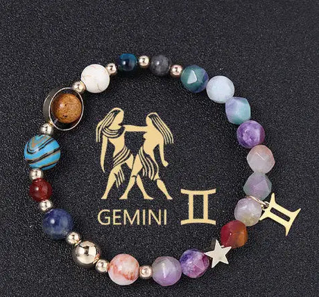 Twelve Constellation Constellation Bracelet Natural Stone Cut Color - Lootquake
