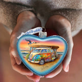 Adorno de vidrio con forma de corazón de camión costero de G. Debrekht - Decoración navideña - 753-091