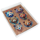 Mystical Bears Decorative Wooden Clip-on Ornaments Set of 6 by G. Debrekht - Wildlife Decor - 8090120C-S6