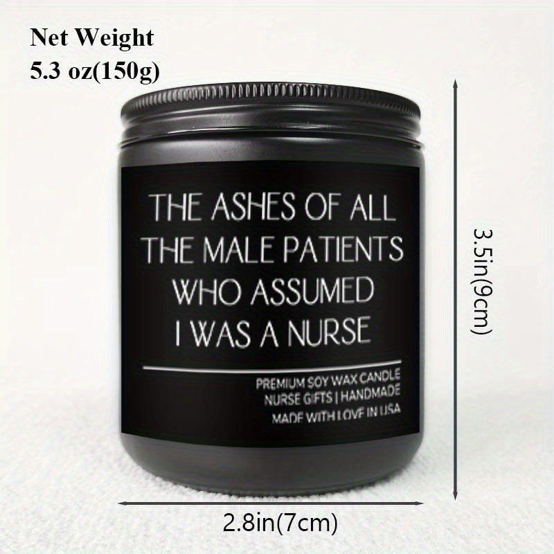 1pc Round Single-wick Scented Candle, 5.3Oz, Soy Wax, Beeswax, with Bow, in Glass Bottle, Extra Long Burn Time (12 Hours Or More), for Birthday, Labor and Delivery Nurse, Nurse Practitioner, Nursing School Student, Paramedic,