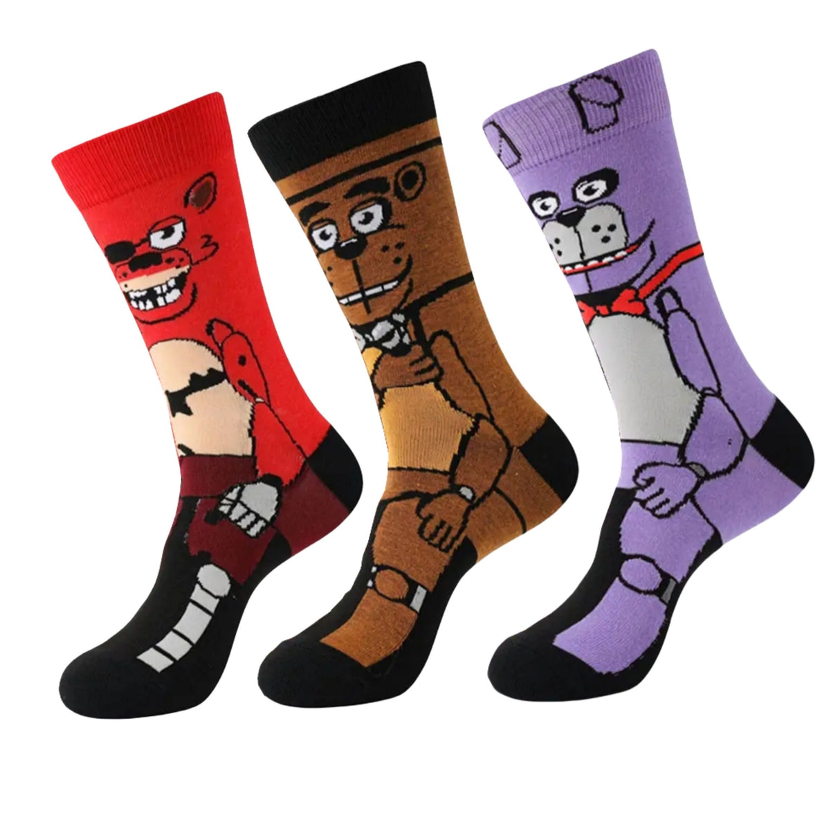 Lot de 3 paires de chaussettes tendance pour homme, motif dessin animé, respirantes, confortables et décontractées, unisexes, idéales pour l'extérieur et toutes saisons.