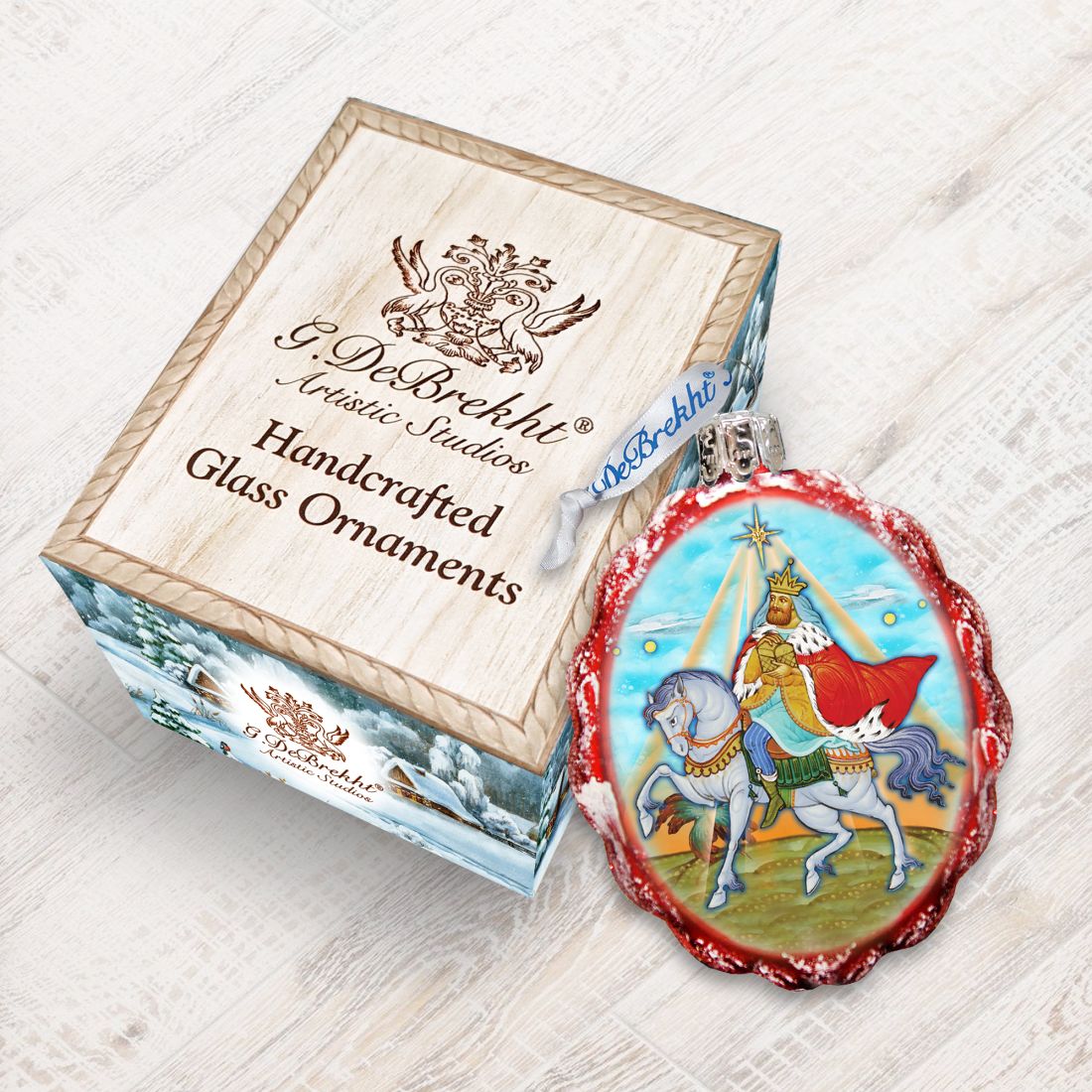 Melchior Three Kings Mercury Glass Ornament by G. DeBrekht - Nativity Holiday Decor - 772015