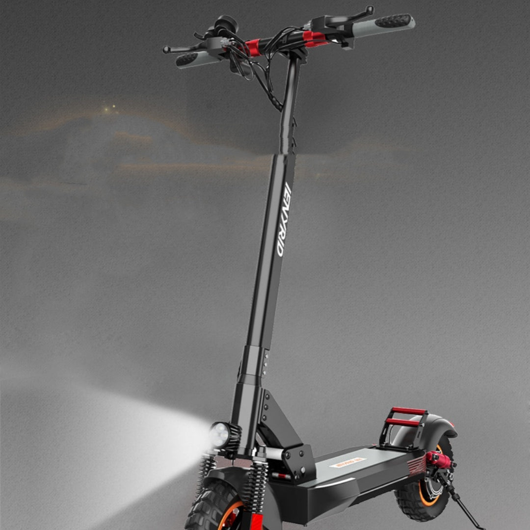 Patinete plegable portátil con doble amortiguador