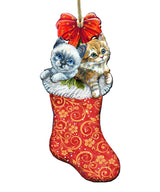 Medias navideñas con gatitos, decoración navideña para puerta de G. DeBrekht - Decoración navideña de Papá Noel y muñeco de nieve - 8114021H