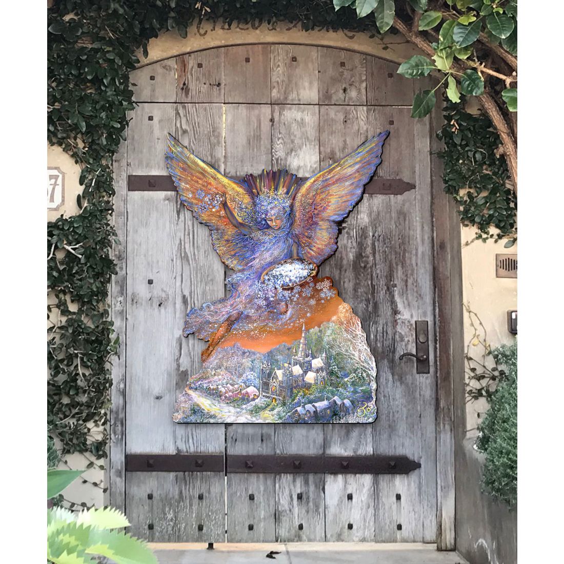 Ángel de nieve para puerta, decoración navideña de Josephine Wall - Decoración navideña - 842131H-JW