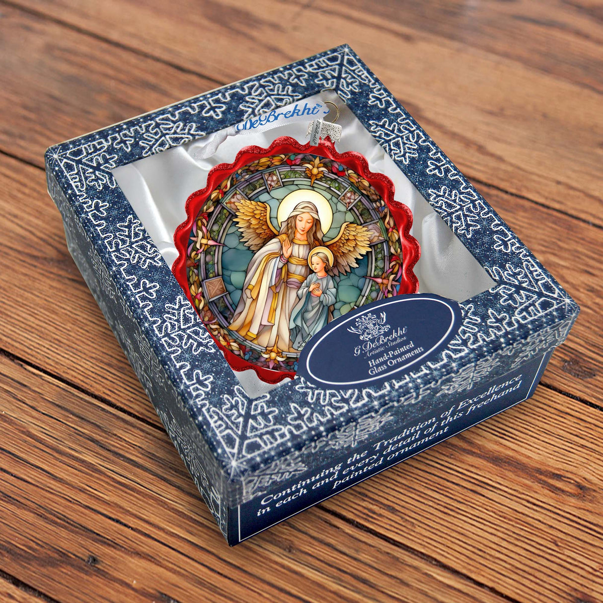 Adorno de cristal con forma de corona de ángel de la guarda de G. Debrekht - Decoración navideña - 759-053