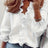 Pure Color Ruffle Hemline Shirt, Casual V-neck Long Sleeve Shirt. - Lootquake