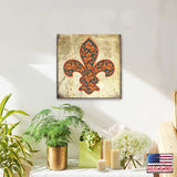 Cross Fleur de Lis Wooden Gold Plated Wall Art by Museum Icon - Celtic Decor - 850442-09