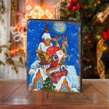 Arte mural de madera de Papá Noel con entrega especial de G. DeBrekht - Decoración navideña de Papá Noel y muñeco de nieve - 81215822B