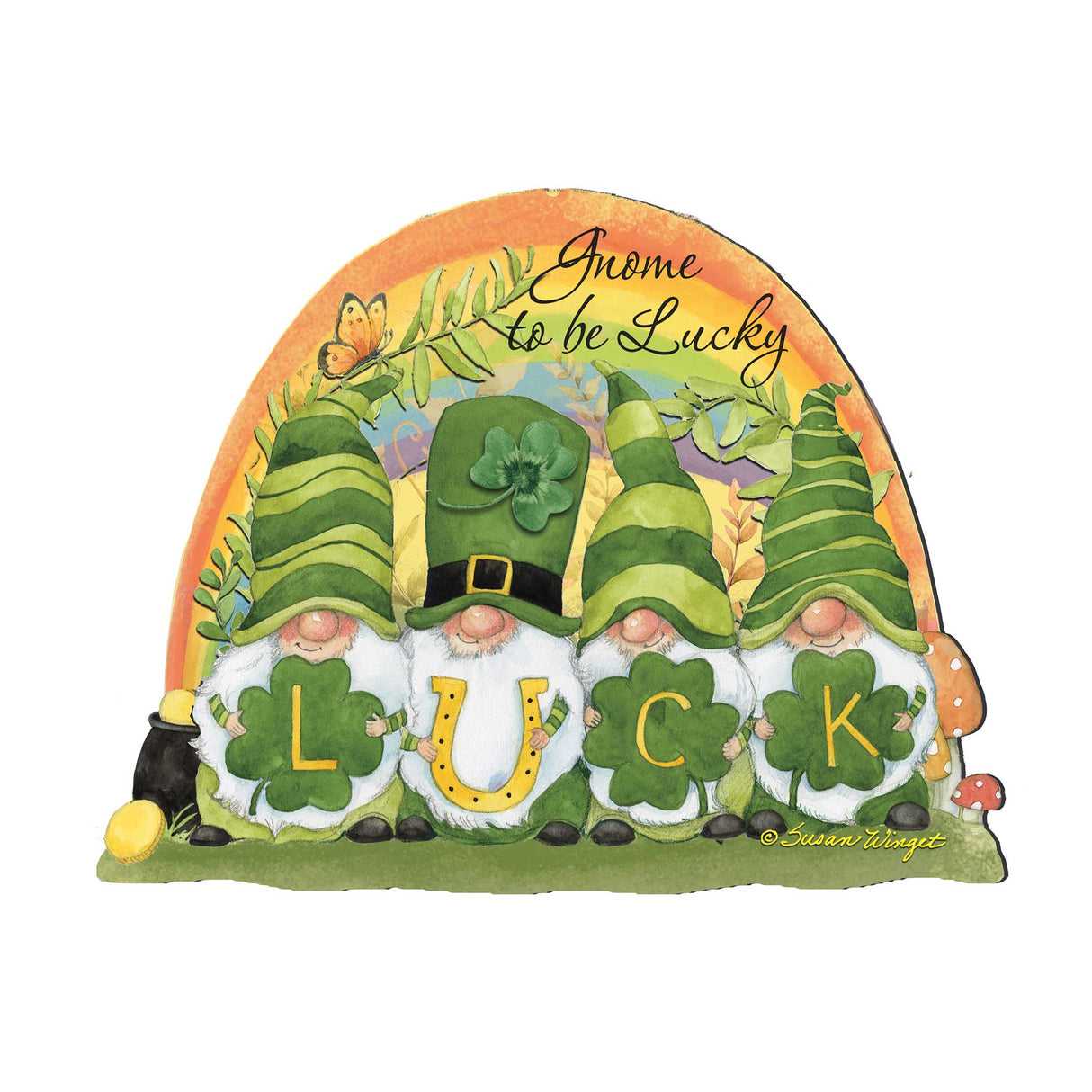 Decoración navideña para puerta con gnomo de San Patricio, de Susan Winget - Decoración celta - 8471110H-SW