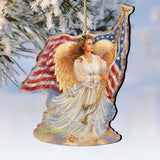 Adornos de madera de ángel americano de Gelsinger - Decoración navideña americana - 8161021-0107