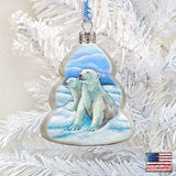 Adorno de vidrio de mercurio con una familia de osos polares de G. DeBrekht - Decoración navideña con vida silvestre - 771045