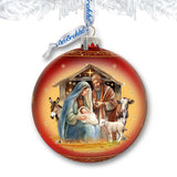 Born Under Bright Star Nativity Lg Glass Ornament by G. Debrekht - Nativity Holiday Decor - 73937