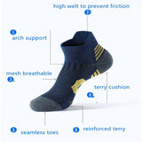 3Pair Professional Fitness Sports Socks Towel Bottom Non-Slip Running Socks Men Women Short Quick-Drying Basketball Training Sox
