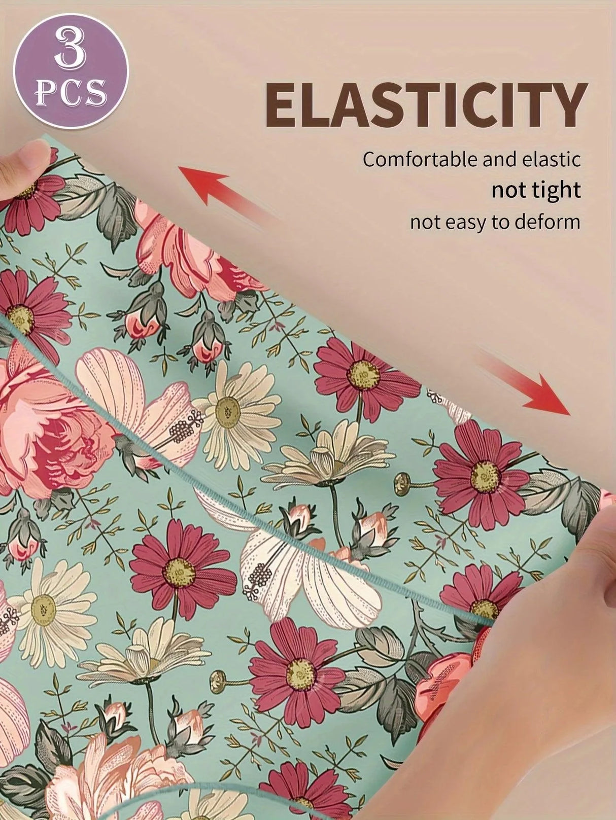 3pcs High Waisted Panties Women's Panties Tummy Tightening and Hip Lifting Printed Patterns Comfortable Fit