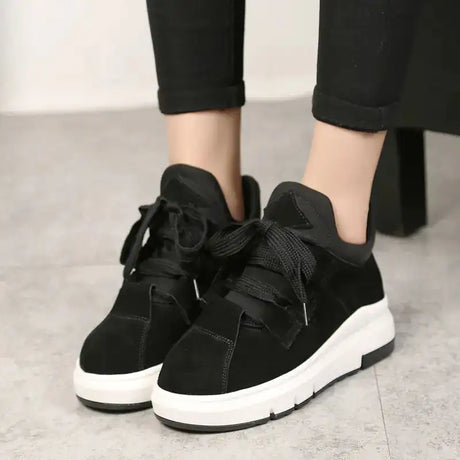 Korean Casual Shoes, Plush Sports Shoes, Thick Sole - Lootquake