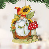 Fall Decoration Harvest Gnome Sunflower Gnome Handmade Gift Autumn Adornment Wooden Ornament by Susan Winget - 8471206-SW