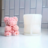 Molde de silicona 3D con forma de mariposa y rosa, herramienta artística para hacer velas perfumadas, jabón, decoración de San Valentín, molde de cera, forma de oso.