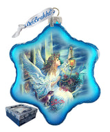 Adorno de cristal con forma de ángel "Ilumina el camino" de G. DeBrekht - Decoración navideña - 754-085