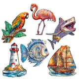 Ocean Crew Decorative Wooden Magnets Set of 6 by G. Debrekht - Coastal Decor - 8090065G-S6