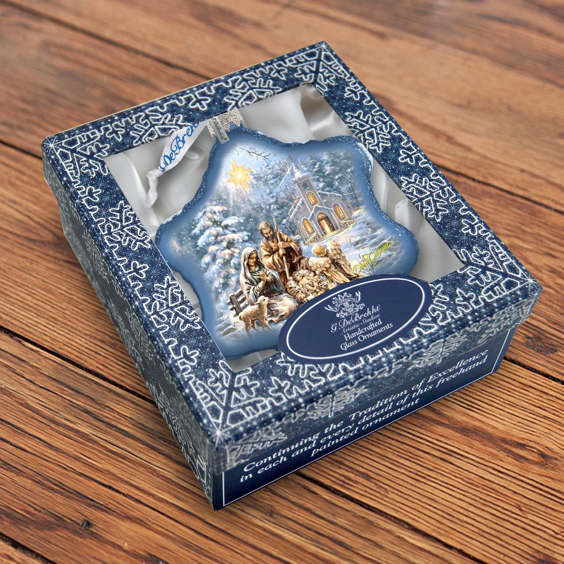 Nativity at the Chapel Glass Ornament by D. Gelsinger - Nativity Holiday Decor - 754-101-DG