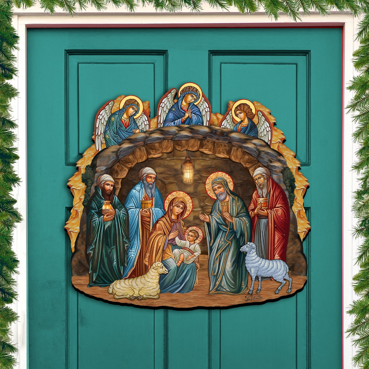 Orthodox Nativity Scene Holiday Door Decor by G. Debrekht - Nativity Holiday Decor - 8652762H