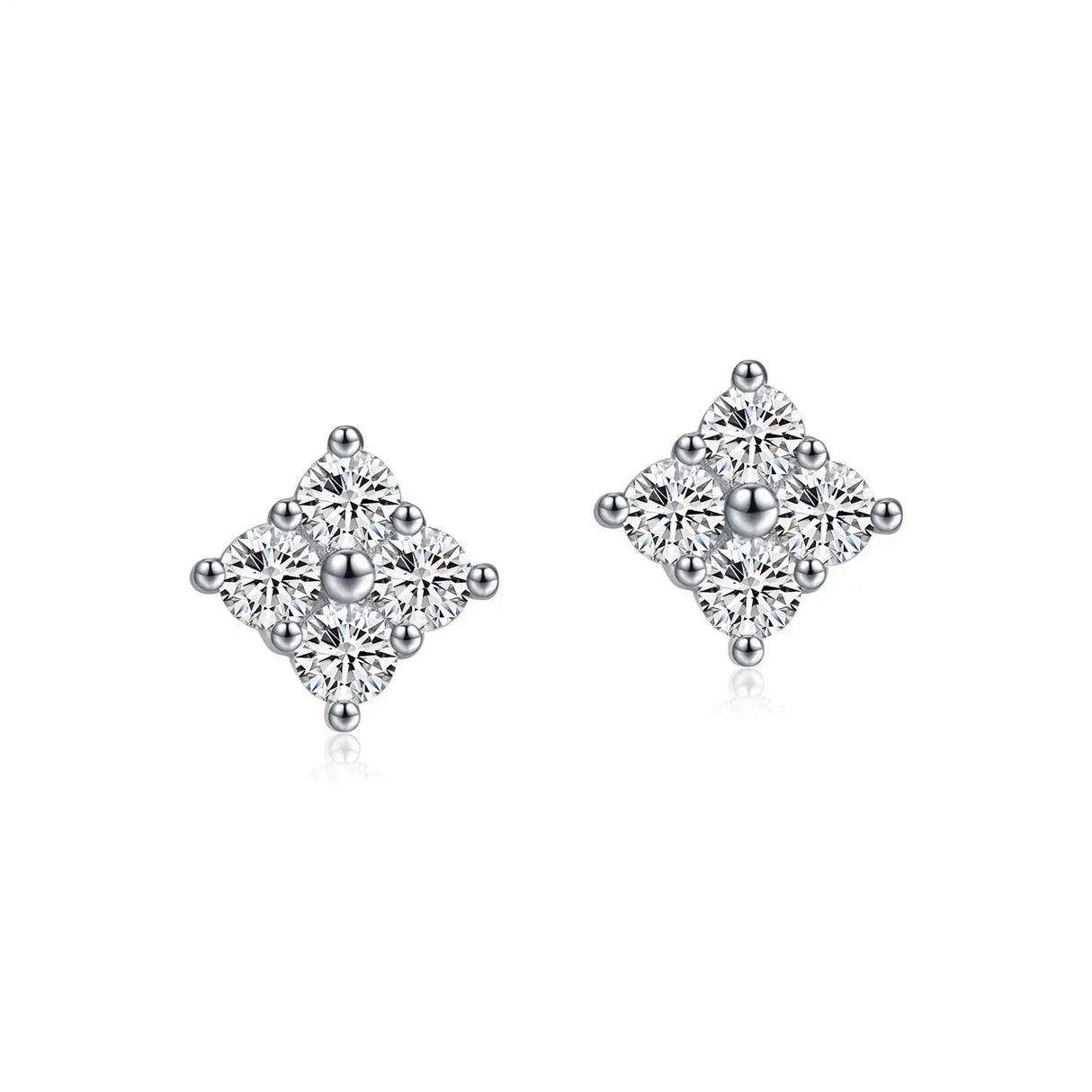 S925 Sterling Silver Diamond Flower Earrings - Lootquake