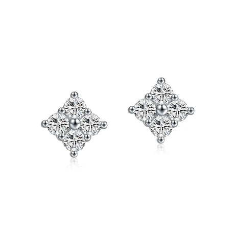S925 Sterling Silver Diamond Flower Earrings - Lootquake