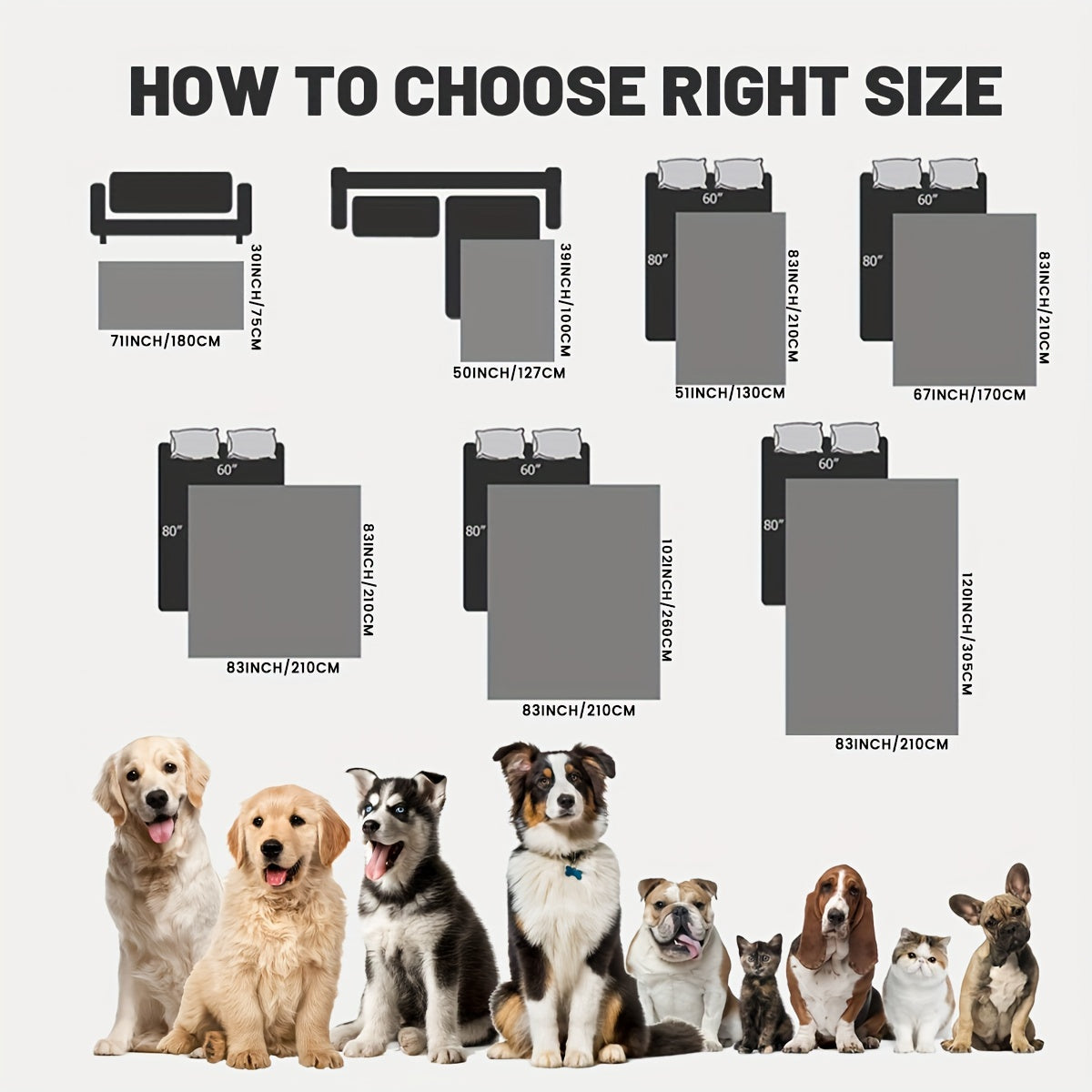 Waterproof & Non-Slip Dog Mattress Cover for Beds, Sofas, Cars | Super Soft Pet Blanket with Incontinence Protection | Machine Washable Furniture Protector Pad, Puppy Bedspread, Durable Dog Carpet