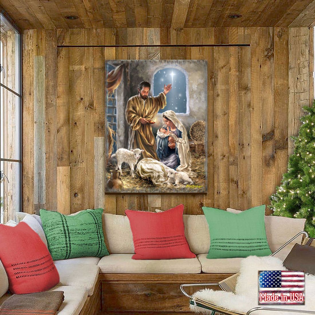 Arte mural de madera "Gloria a Dios", de D. Gelsinger - Decoración navideña - 95677B-DG