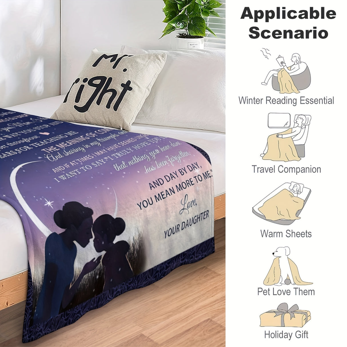 Cozy Blanket Gift - Soft, Funny, and Heartwarming Birthday Present for Mom, Daughter's Thoughtful Mother's Day, Christmas, and Birthday Gift Idea for Mothers