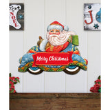 Merry Christmas Santa Door Decor by G. DeBrekht - Christmas Santa Snowman Decor - 8112045-2H