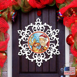 Decoración navideña con copos de nieve y renos de G. DeBrekht - Decoración navideña con Papá Noel y muñeco de nieve - 8141151H