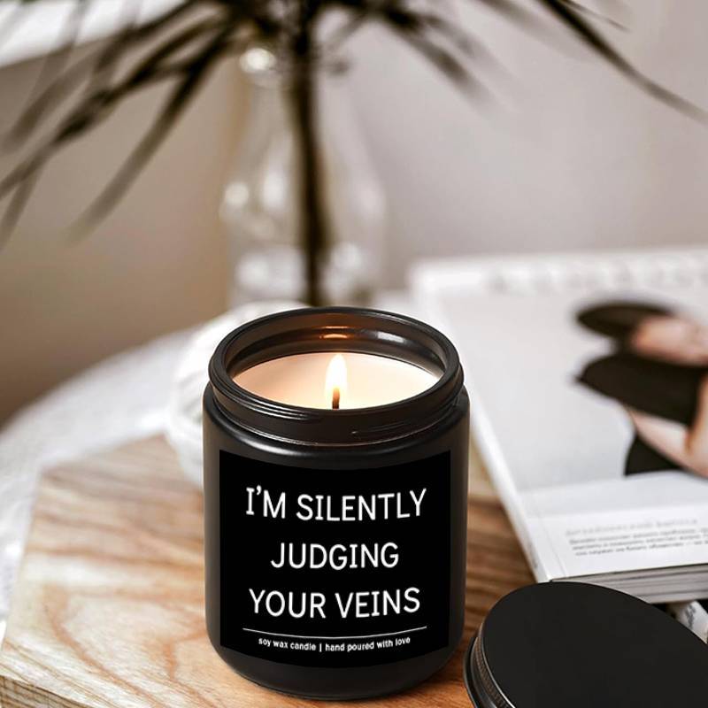 5.3oz Soy Wax Scented Candle with Inspirational Message - "I'm Silent Judging Your Veins for Loving You" - Perfect Appreciation Gift for Nurses, Nursing Students, and Loved Ones on Birthdays, Graduations, or Nurse's Day, Nurs